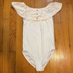 Abercrombie Kids Girls White Bodysuit With Eyelet Collar Size 11/12
